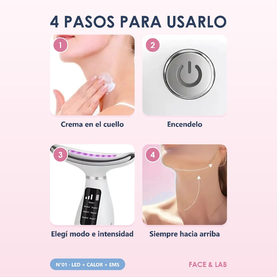 Masajeador Facial LED + Calor + EMS